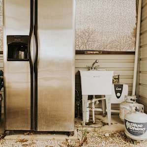 An outdoor fridge available for use.