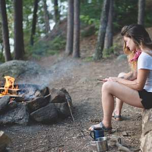Very important s'mores preparation.