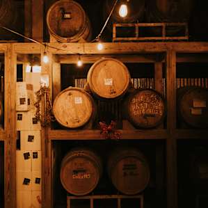 We were able to take a peek at the barrels during our stay. So cool!