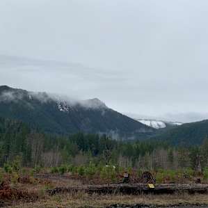 Little Red Cabin by Mt. Rainier