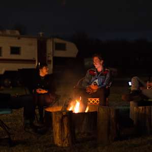 Ending the evening with stories around the fire.