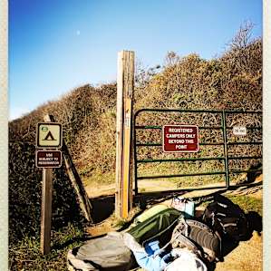 Entrance off the 1, short walk down the road the campground.