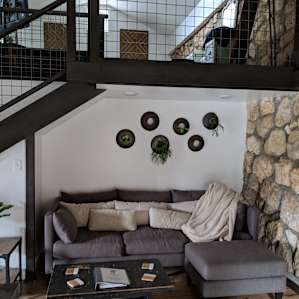 View of the loft from the kitchen.
