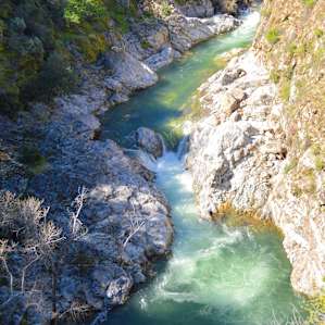 View of the Arroyo Seco cascading falls during Spring 2019.