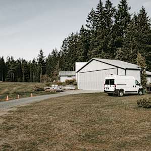 View of campsite from the road