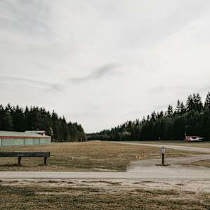 View from campsite of the airport right across the road (very quiet)