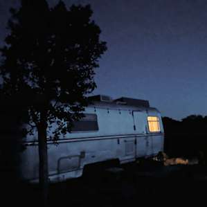 Trailer at night.