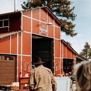The new bunkhouse they have in the left side of the barn and the work they are doing on the right side.