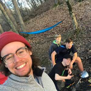 making meals at the fire pit