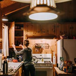 A fully stocked kitchen.