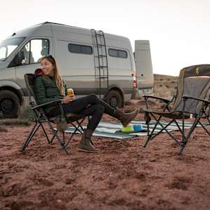 Enjoying a cold beverage as the sun went down