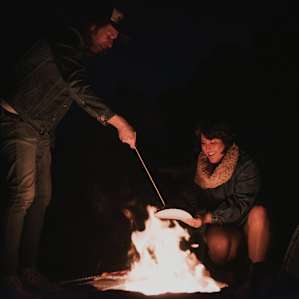 We forgot the proper utensils to make hot dogs, so we made use with some smores sticks I had. It was quite the adventure trying to get them from the fire to the plate.