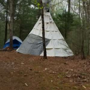 The teepee and our tent.