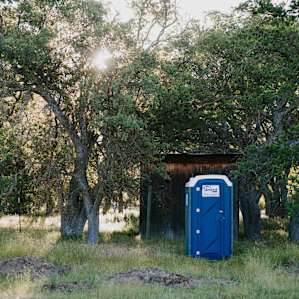 Porta potty right around the corner from the campsite.