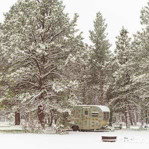 A camper makes for both a great backdrop as well as shelter :)