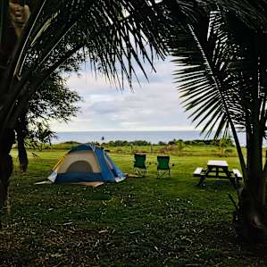 Our campsite at Caroline’s Farm Stand.