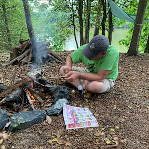 Fire pit and lots of firewood