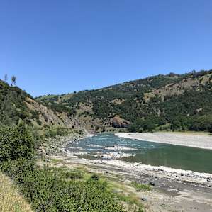 Eel River with train tunnel visible.