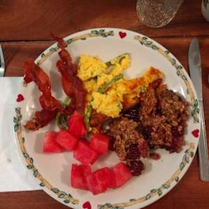 Delicious breakfast on it last day!