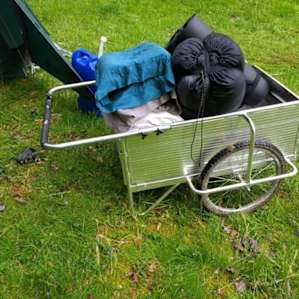 John let us use his cart to carry our stuff to and from our car.