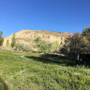 Behind the campsite.