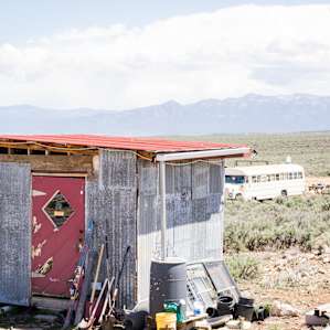 You should be able to see this red roof from the dirt roads to help you find the campsite location