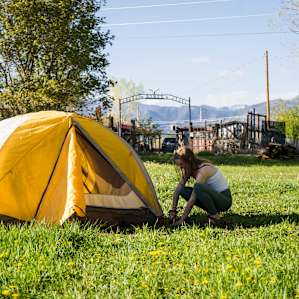 Perfectly level ground. Would be perfect for larger tents!