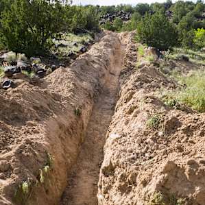 The trench that was dug for the 2000+ feet of pipe for water up at the camps!