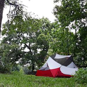 Tent camping on organic farm.