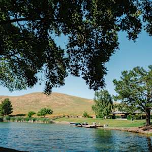 The communal lake area.