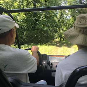 Getting a tour of the property with our host Johnnie