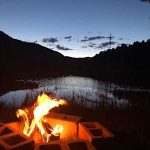 Camping near the pond