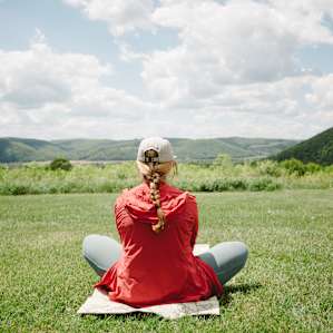 The clearing at the top of the property used for Goat Yoga classes can also act as a great spot to sit and view the valley below.