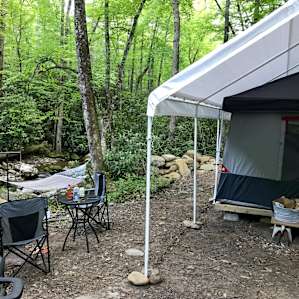 Glamping at the base of Mt Mitchell