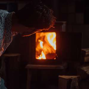 It's amazing how warm the cabin got after the fire was roaring.