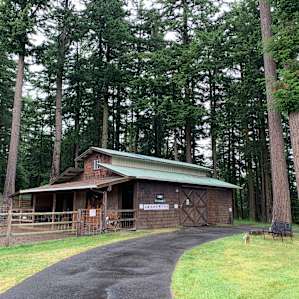 View of the barn as you drive up from the entrance to check in for your stay.