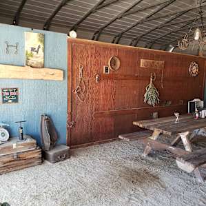 Picnic table inside barn if you need to escape the elements
