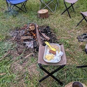 Breakfast by Fire Pit