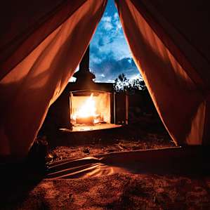 Chilling in the Yurt after sunset is awesome