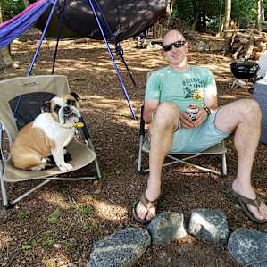 At the campsite with Ella