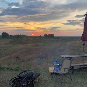 Gorgeous sunset and fire pit