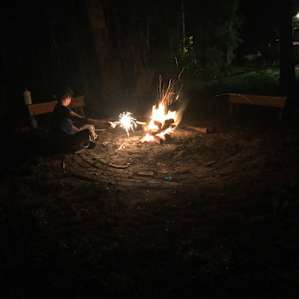 sparklers by the fire