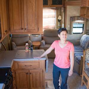 Ron has a nice camper with full hookups that he is nice enough to let campers use