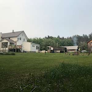 Good photo of the main house and some of the neat barns.
