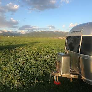 Camp surrounded by the Tetons