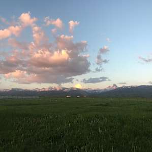 Camp surrounded by the Tetons