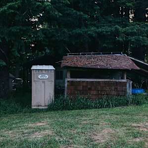 Very clean and easy to access outhouse.