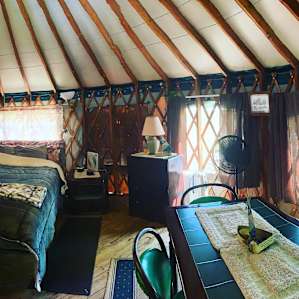 Inside the Yurt dinning area