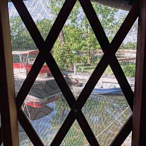 View of canal from inside the Yurt
