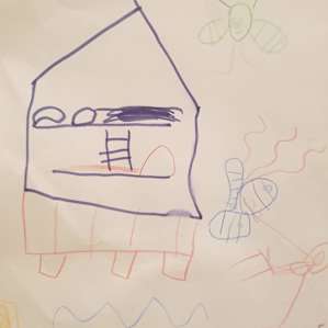 My 4 year old's fairly accurate depiction of the campsite...